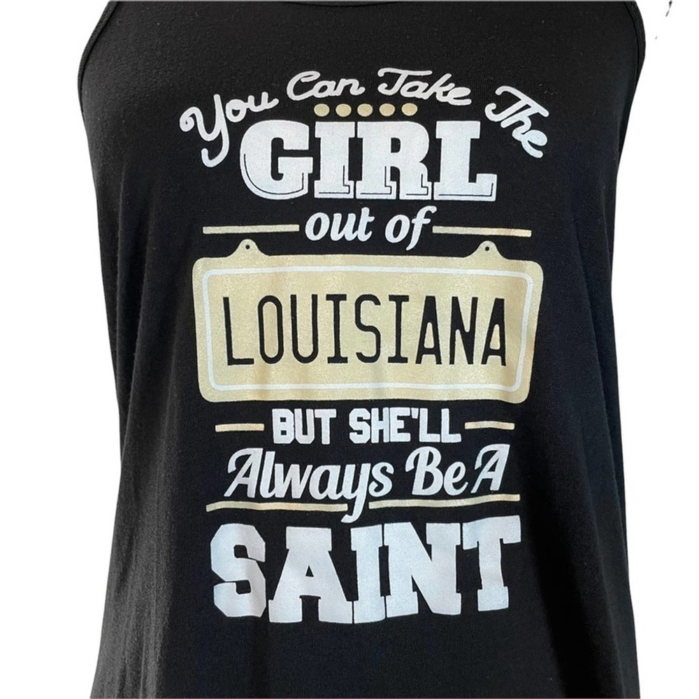Saints Black Gold Racerback Tank Top Louisiana Medium - Picture 3 of 5